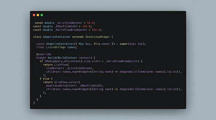 Flutter widgets