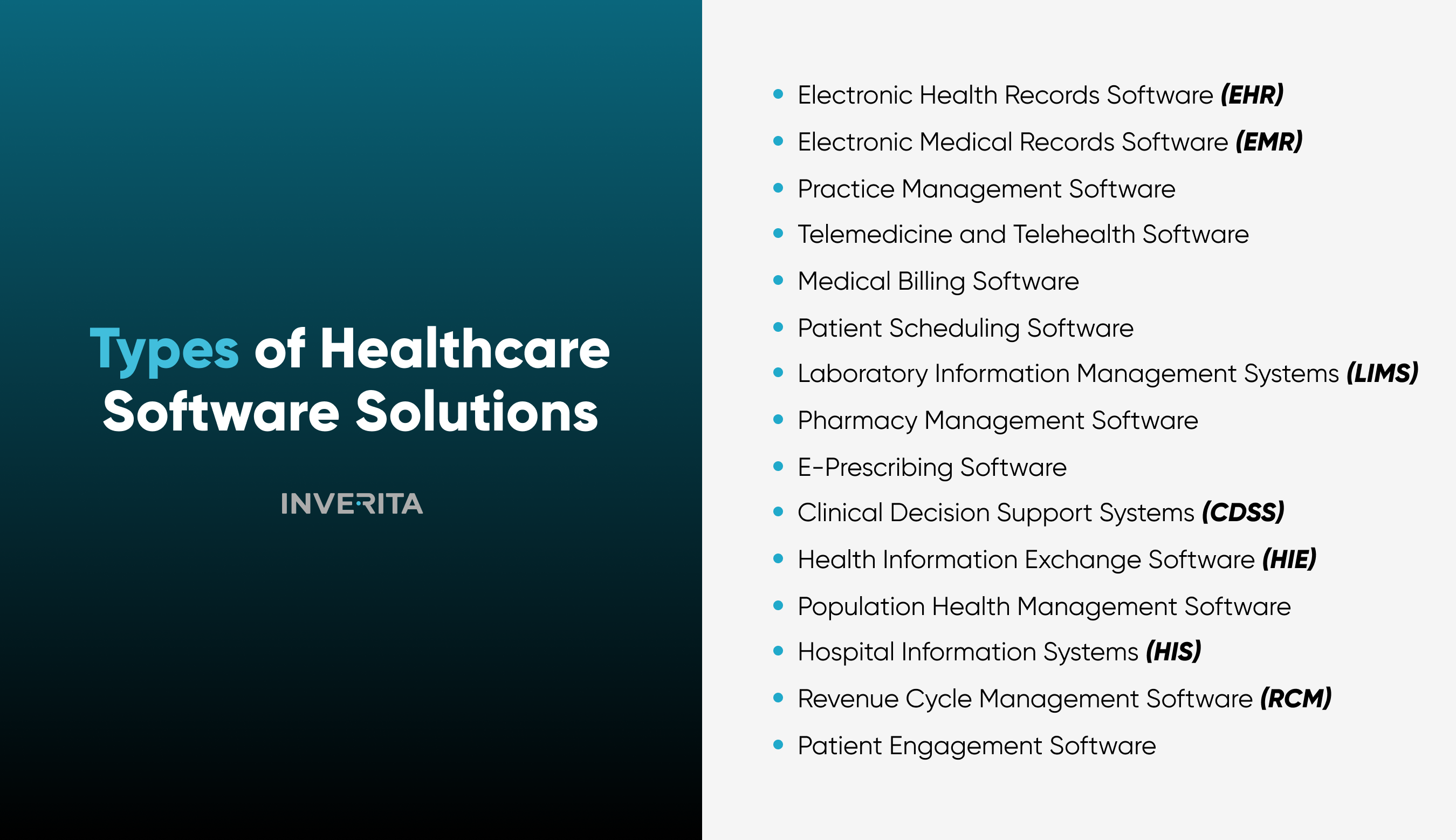 types of healthcare software