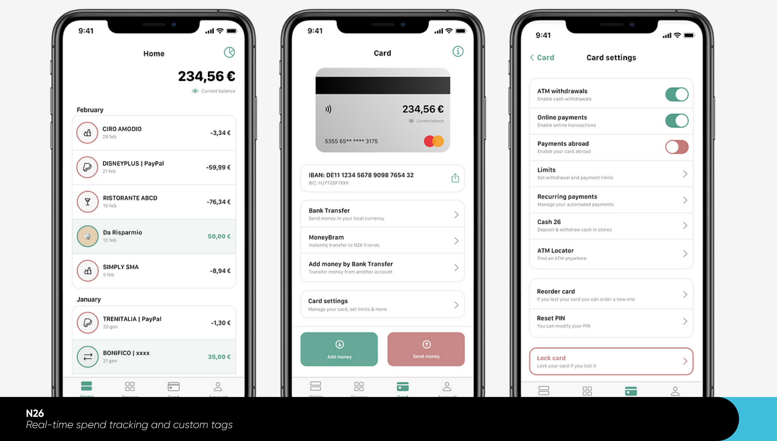 N26 – Real-time Spend Tracking and Custom Tags