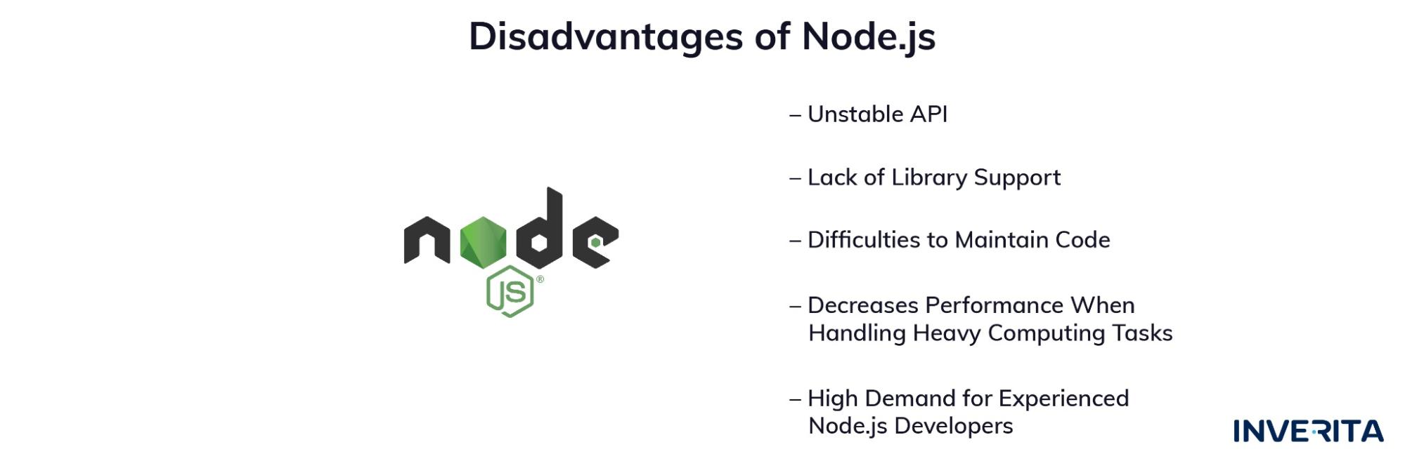 node.js disadvantages