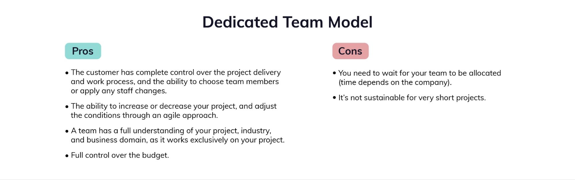 dedicated team model